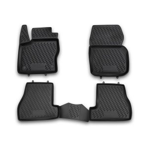 Ford Focus III Floor Mats - Omac - Rubber, 4 Pcs - Black - '12-'18 Ford Focus III Floor Mats - Omac - Rubber, 4 Pcs - Black - '12-'18